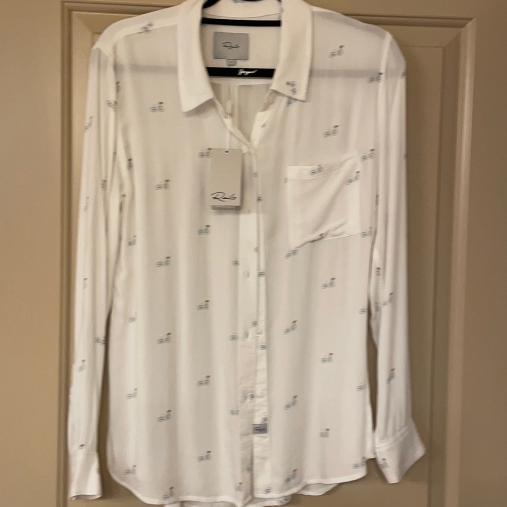 Rails Bicycle Print Top Size Small